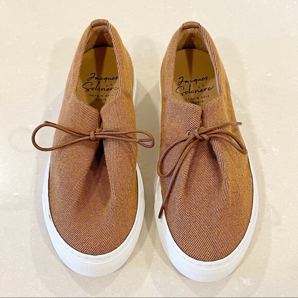 NEW Jacques Soloviere Jim Serge Mustard Shoes 36.5 - Picture 3 of 9